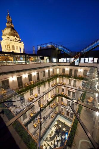 View of the St. Stephen's Basilica and Aria Hotel Budapest