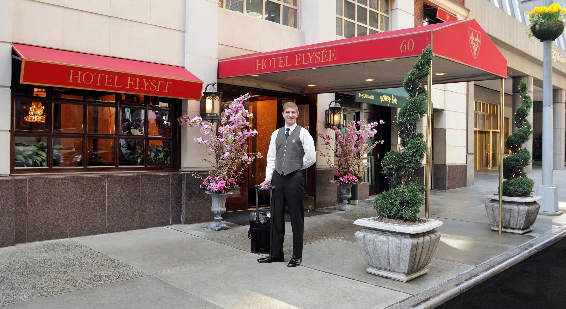 The Hotel Elysée is located on East 54th Street between Park and Madison Avenues.