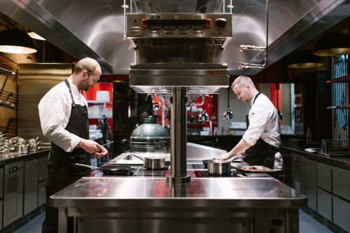 Our amazing team at the show kitchen of Café Liszt