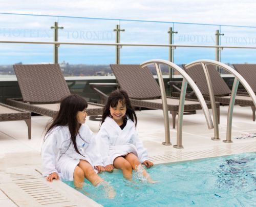 Kids playing at the Rooftop Pool